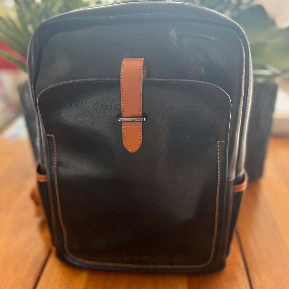 Bostanten Leather Lap Top Backpack